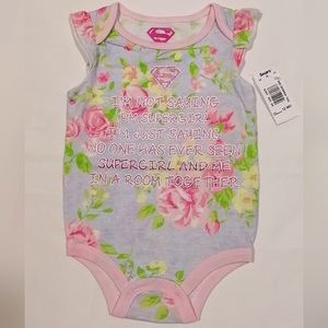 🔥SALE🔥 Supergirl DC Comics Floral Baby Girl's Onesie NWT Size 9-12 Months